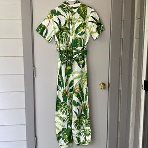 Farm Rio Tropical Forest Off White Jumpsuit